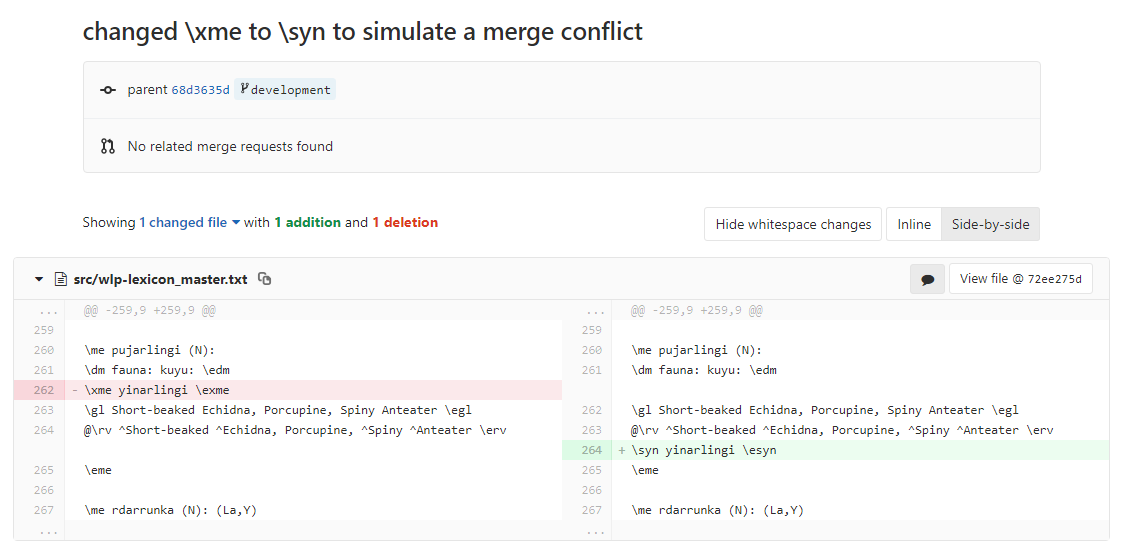 Git UI commit successful